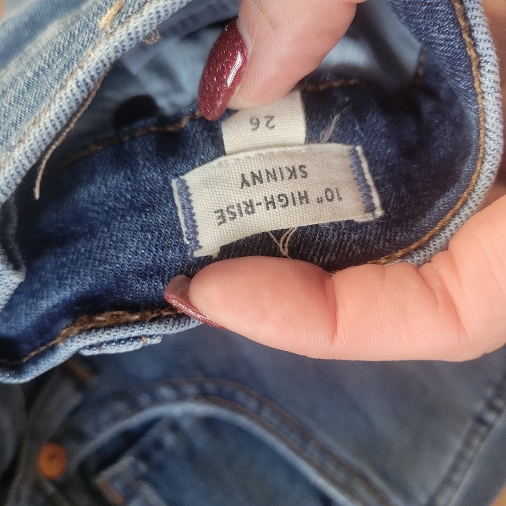 Madewell 10” High-Rise Skinny Jeans Button Fly Size 26 EUC - Picture 8 of 10